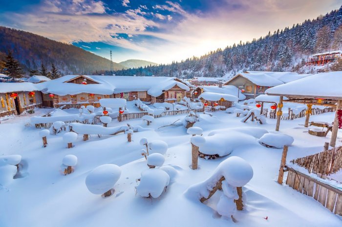 東北的雪景圖片句子說說